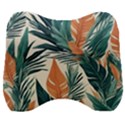 Colorful Tropical Leaf Velour Head Support Cushion View1