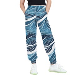 Abstract Blue Ocean Wave Kids  Joggers by Jack14