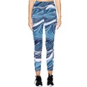 Abstract Blue Ocean Wave Pocket Leggings  View1