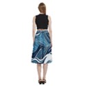 Abstract Blue Ocean Wave A-Line Full Circle Midi Skirt With Pocket View4