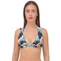 Wave pattern Double Strap Halter Bikini Top View1