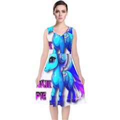 Pinkie Pie  V-neck Midi Sleeveless Dress  by Internationalstore