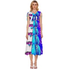 Pinkie Pie  V-neck Drawstring Shoulder Sleeveless Maxi Dress by Internationalstore