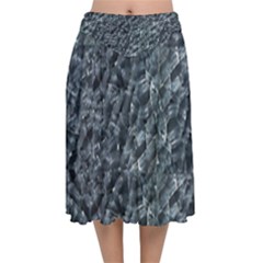 Ceramics Broken  Velvet Flared Midi Skirt by Internationalstore