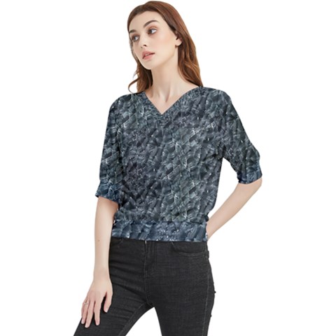 Ceramics Broken  Quarter Sleeve Blouse by Internationalstore