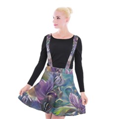 Abstract Blossoms  Suspender Skater Skirt by Internationalstore