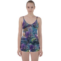 Abstract Blossoms  Tie Front Two Piece Tankini by Internationalstore
