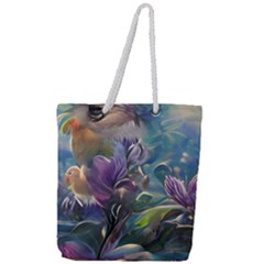 Abstract Blossoms  Full Print Rope Handle Tote (large) by Internationalstore
