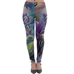 Abstract Blossoms  Lightweight Velour Leggings by Internationalstore