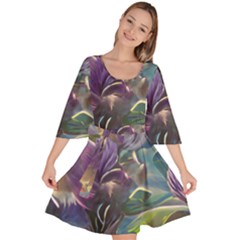 Abstract Blossoms  Velour Kimono Dress by Internationalstore
