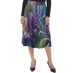 Abstract Blossoms  Classic Velour Midi Skirt  by Internationalstore