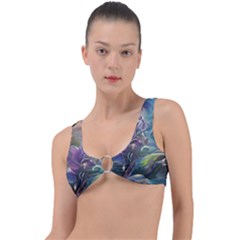 Abstract Blossoms  Ring Detail Bikini Top by Internationalstore