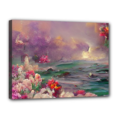 Abstract Flowers  Canvas 16  X 12  (stretched) by Internationalstore