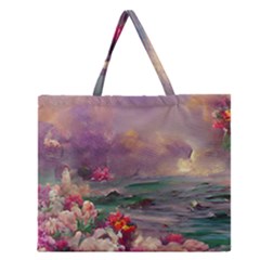 Abstract Flowers  Zipper Large Tote Bag by Internationalstore