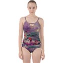 Abstract Flowers  Cut Out Top Tankini Set View1