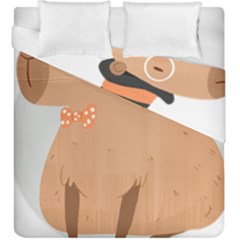 Capybara T- Shirt Cute Gentlemen Capybara T- Shirt Yoga Reflexion Pose T- Shirtyoga Reflexion Pose T- Shirt Duvet Cover Double Side (king Size) by hizuto