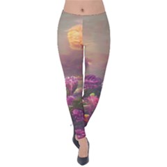 Floral Blossoms  Velvet Leggings by Internationalstore