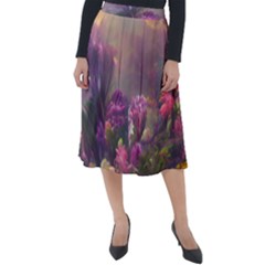 Floral Blossoms  Classic Velour Midi Skirt  by Internationalstore
