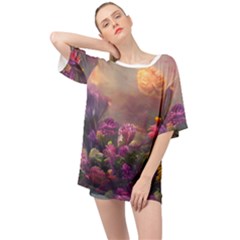 Floral Blossoms  Oversized Chiffon Top by Internationalstore