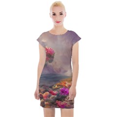 Floral Blossoms  Cap Sleeve Bodycon Dress by Internationalstore