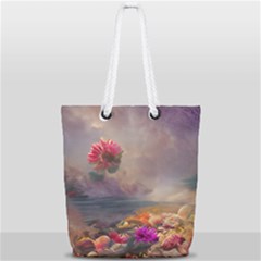 Floral Blossoms  Full Print Rope Handle Tote (small) by Internationalstore