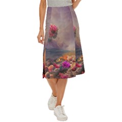 Floral Blossoms  Midi Panel Skirt by Internationalstore