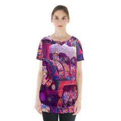 Fantasy  Skirt Hem Sports Top by Internationalstore