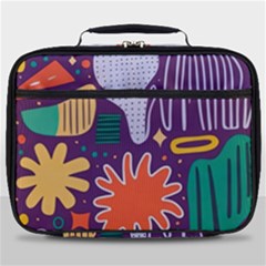 Colorful Shapes On A Purple Background Full Print Lunch Bag by LalyLauraFLM