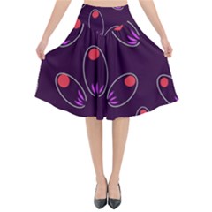 Petal Dot Seamless Pattern Flared Midi Skirt by Pakjumat