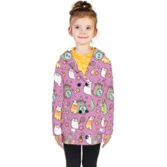 Pusheen Cat Kids  Double Breasted Button Coat by Pakjumat