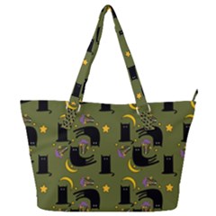 Cat Cartoon Cats Animal Pattern Full Print Shoulder Bag by Pakjumat