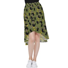 Cat Cartoon Cats Animal Pattern Frill Hi Low Chiffon Skirt by Pakjumat