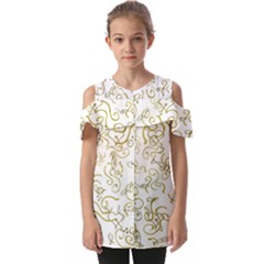 Fish Sea Ocean Algae Underwater Fold Over Open Sleeve Top by Pakjumat