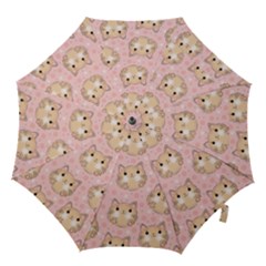 Cat Pattern Pink Cartoon Hook Handle Umbrellas (small) by Pakjumat