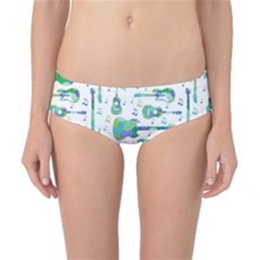 Guitars Music Notes Seamless Pattern Classic Bikini Bottoms by Pakjumat