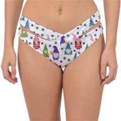 Gnomes Seamless Fantasy Pattern Double Strap Halter Bikini Bottoms by Pakjumat