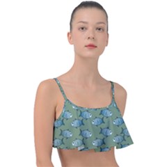 Fishes Pattern Background Frill Bikini Top by Pakjumat