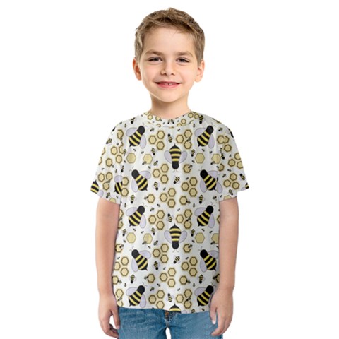 Bee Honeycomb Honeybee Insect Kids  Sport Mesh T-shirt by Pakjumat