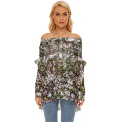 Climbing Plant At Outdoor Wall Off Shoulder Chiffon Pocket Shirt by dflcprintsclothing