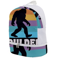 Boulder T- Shirt Boulder Colorado Bigfoot Sasquatch Hiking Camping T- Shirt Zip Bottom Backpack by JamesGoode