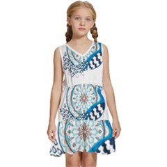 Peacock T-shirtsteal Your Heart Peacock 75 T-shirt Kids  Sleeveless Tiered Mini Dress by EnriqueJohnson
