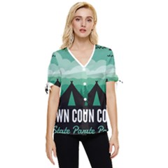 Brown County State Park T- Shirt Brown County State Park I N Camping T- Shirt Bow Sleeve Button Up Top by JamesGoode