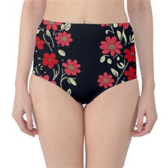 Pattern Flowers Design Nature Classic High-waist Bikini Bottoms by Pakjumat