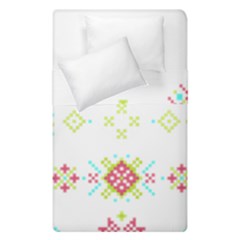 Christmas Cross Stitch Pattern Effect Holidays Symmetry Duvet Cover Double Side (single Size) by Sarkoni