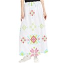 Christmas Cross Stitch Pattern Effect Holidays Symmetry Maxi Chiffon Skirt View1