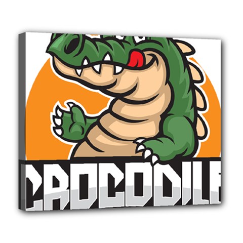 Funny Crocodile Deluxe Canvas 24  X 20  (stretched) by Sarkoni