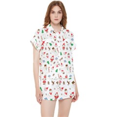 Christmas Santa Claus Pattern Chiffon Lounge Set by Sarkoni