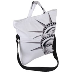 Funny Statue Of Liberty Parody Fold Over Handle Tote Bag by Sarkoni