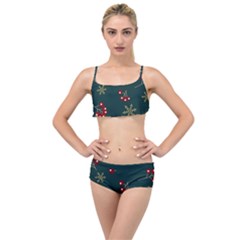 Christmas Festive Season Background Layered Top Bikini Set by uniart180623