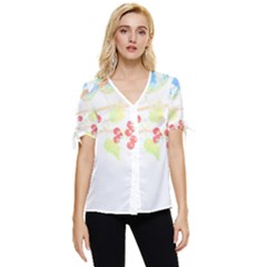 Bird Lover T- Shirtbird T- Shirt (35) Bow Sleeve Button Up Top by EnriqueJohnson